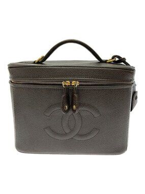 Chanel Caviar Leather 2-Way Vanity Bag Brown Handbag